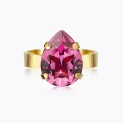 Mini Drop Ring Gold Dark Rose