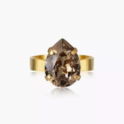 Mini Drop Ring Gold Greige