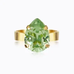 Mini Drop Ring Gold Peridot
