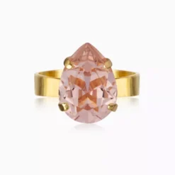 Mini Drop Ring Gold Vintage Rose