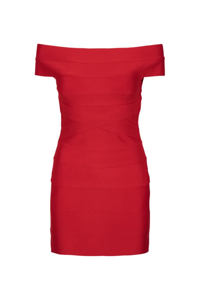 Mini Fitted Knit Dress Scooter Red