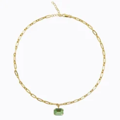Mini Lydia Necklace Gold Peridot