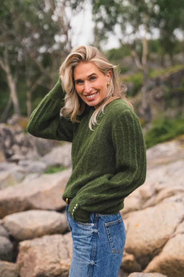 Mira Amalie Pullover Chive Melange
