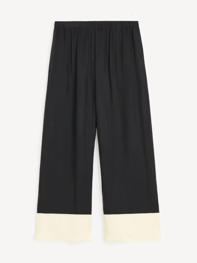 Mirabello Trousers Black White Color Block