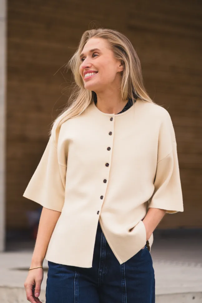 Mirielle East 2/4 Cardigan Bleached Sand