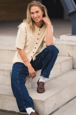Mirielle East 2/4 Cardigan Bleached Sand