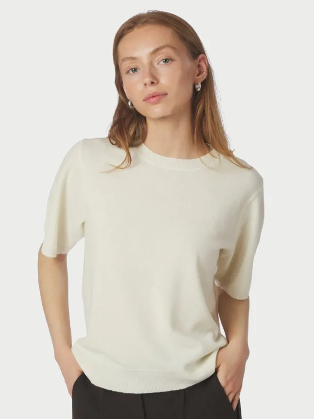 Missy Knit Tee Creme