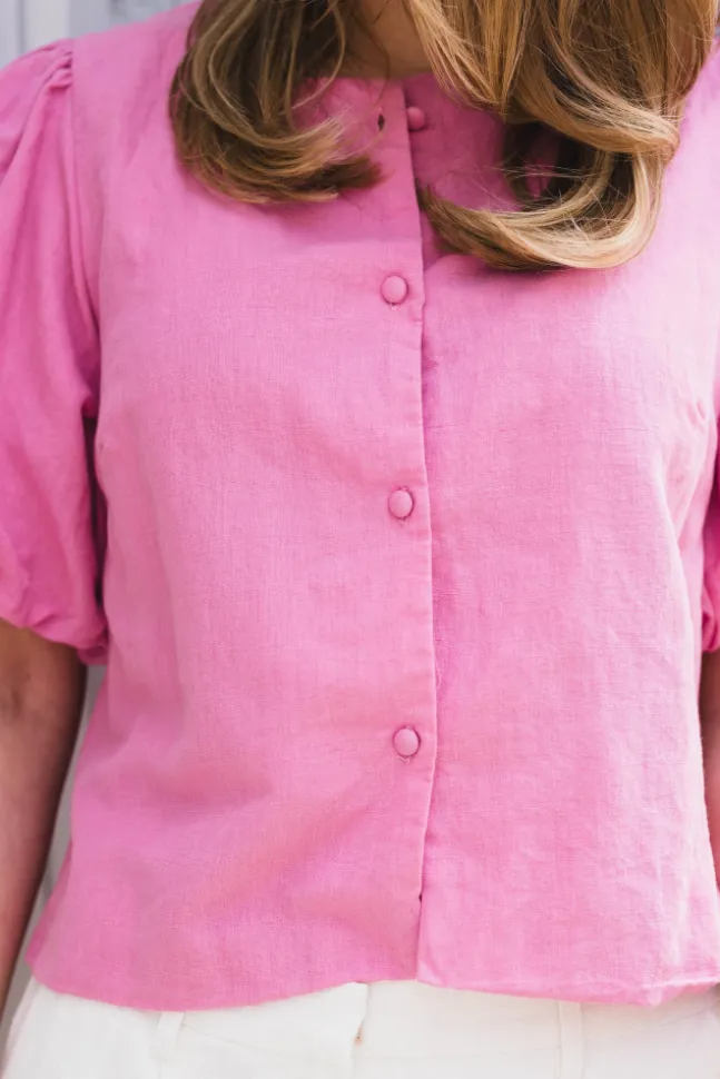 Moisa Linen Blouse Pink