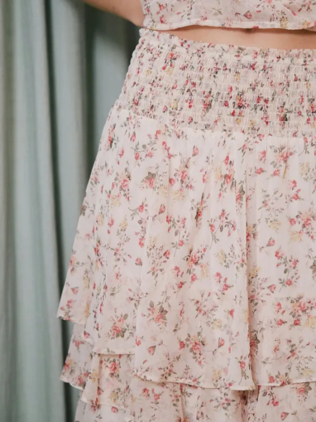 Morris Meadow Printed Skirt Creme