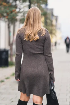 Myla Dress Dark Taupe Melange