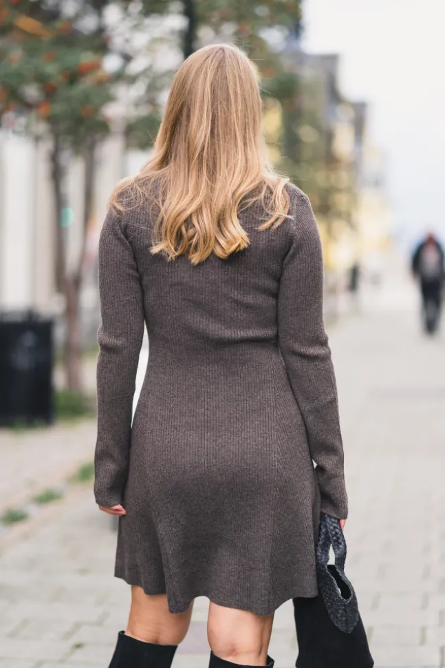 Myla Dress Dark Taupe Melange