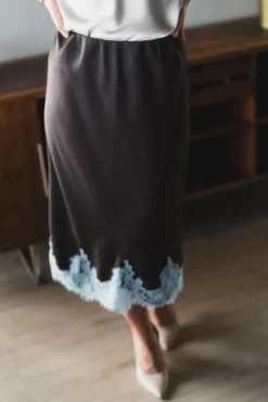 Naira Lace Skirt Dark Brown