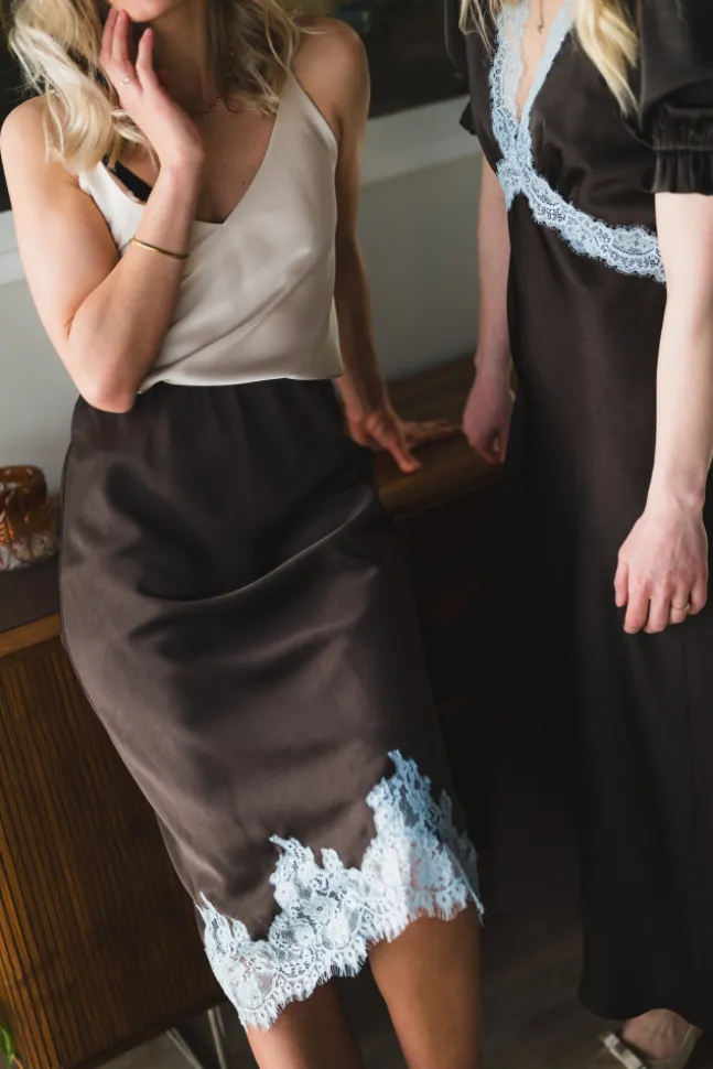 Naira Lace Skirt Dark Brown