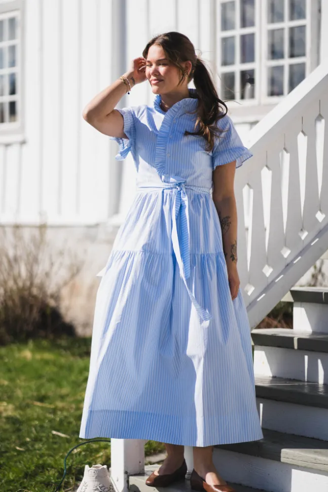 Nellie Soft Stripe Dress Light Blue