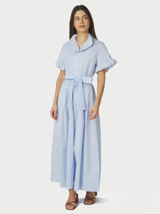 Nellie Soft Stripe Dress Light Blue