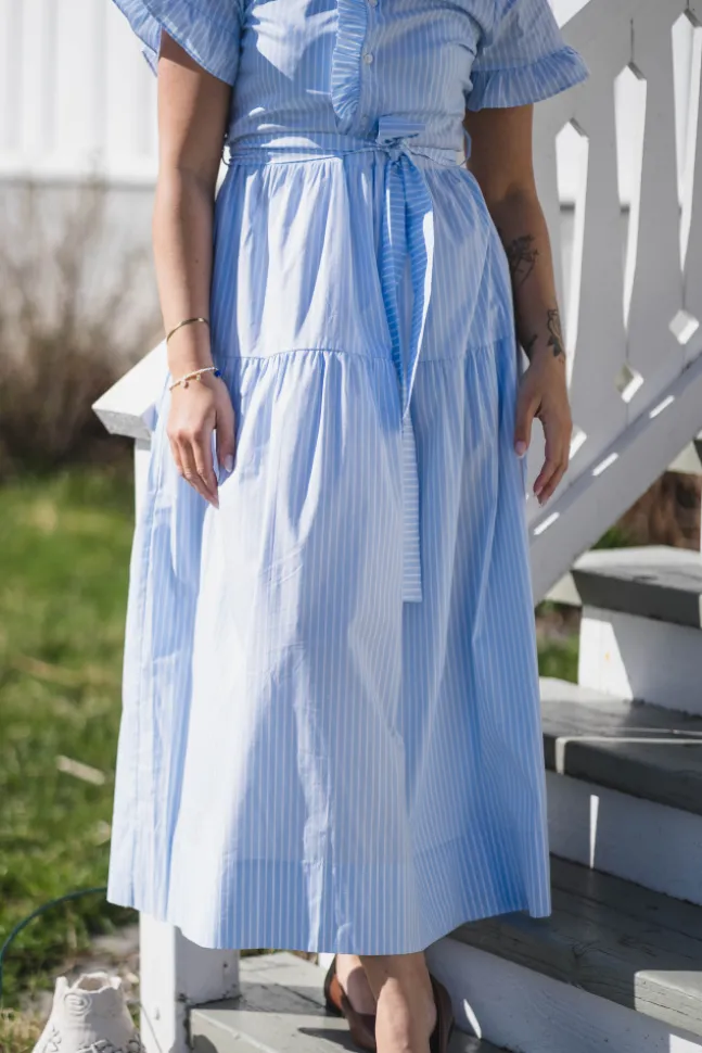 Nellie Soft Stripe Dress Light Blue