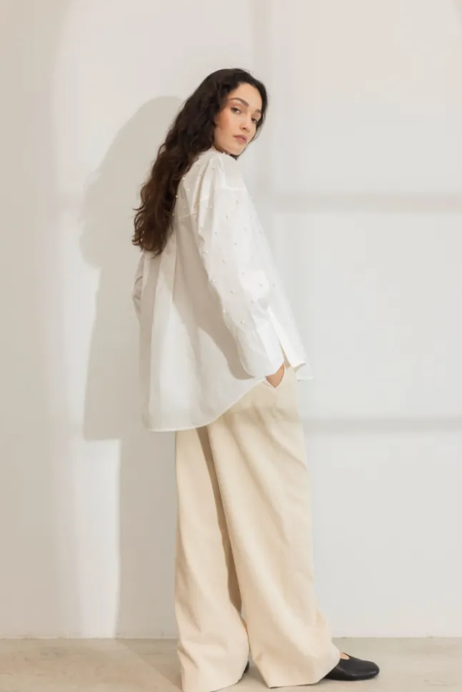 Nell Pearl Shirt White