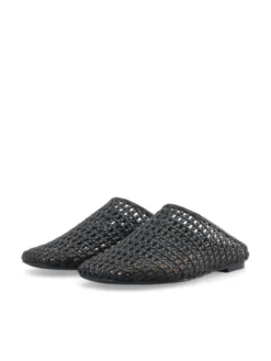 Nera Mule Weaved Faux Leather Black