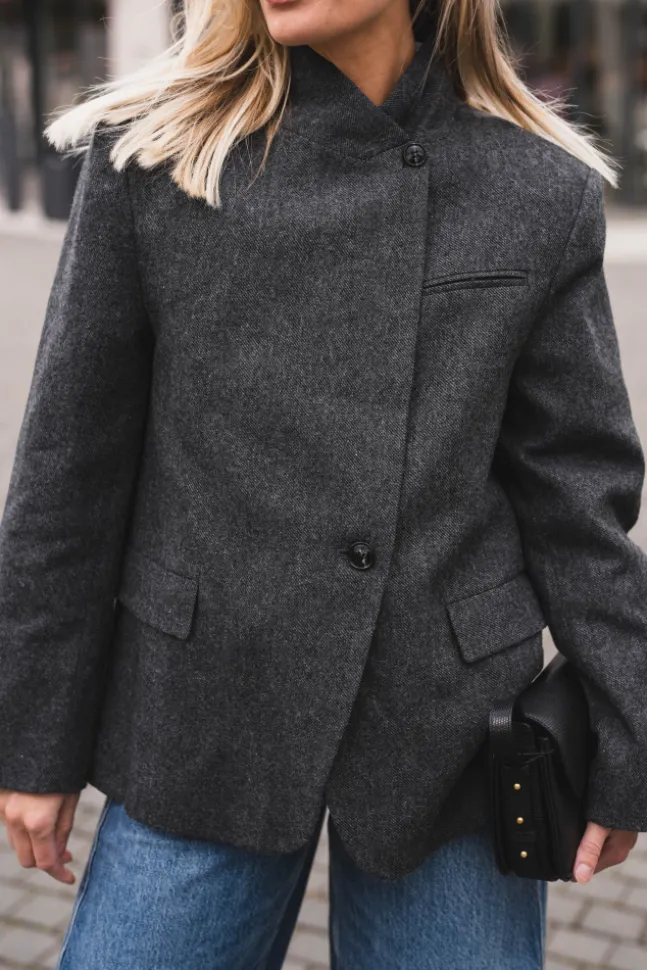 Nerine Structure Twill Blazer Antracit