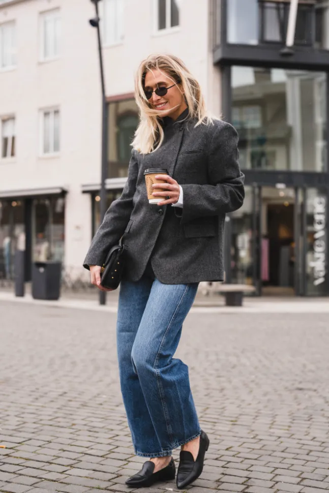 Nerine Structure Twill Blazer Antracit
