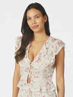 Netali Spring Flower Top Offwhite