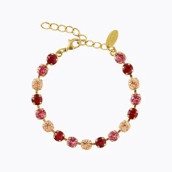 Nicola Bracelet Gold Scarlet Combo