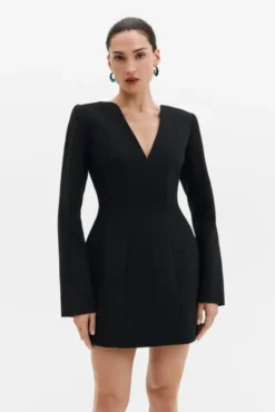 Ninni Cut-Out Shoulder Hourglass Mini Dress Black