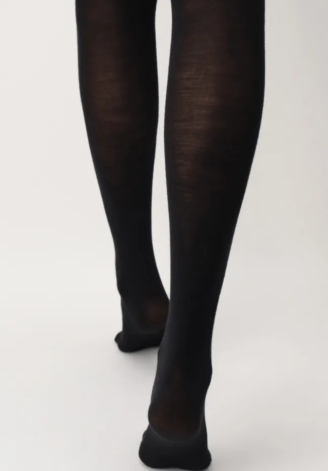 Nives Fine Wool Tights Black
