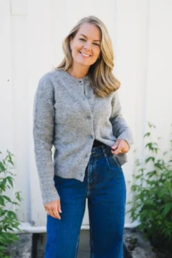 Nor Short Cardigan 7355 Grey Melange