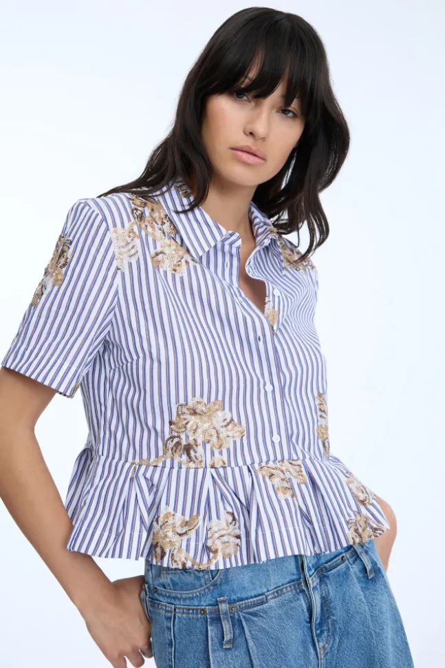 Nuriana Shirt Stripe White