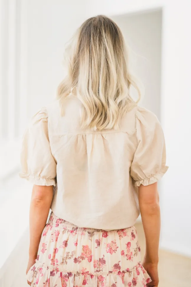 Odesa Linen Blouse Sand