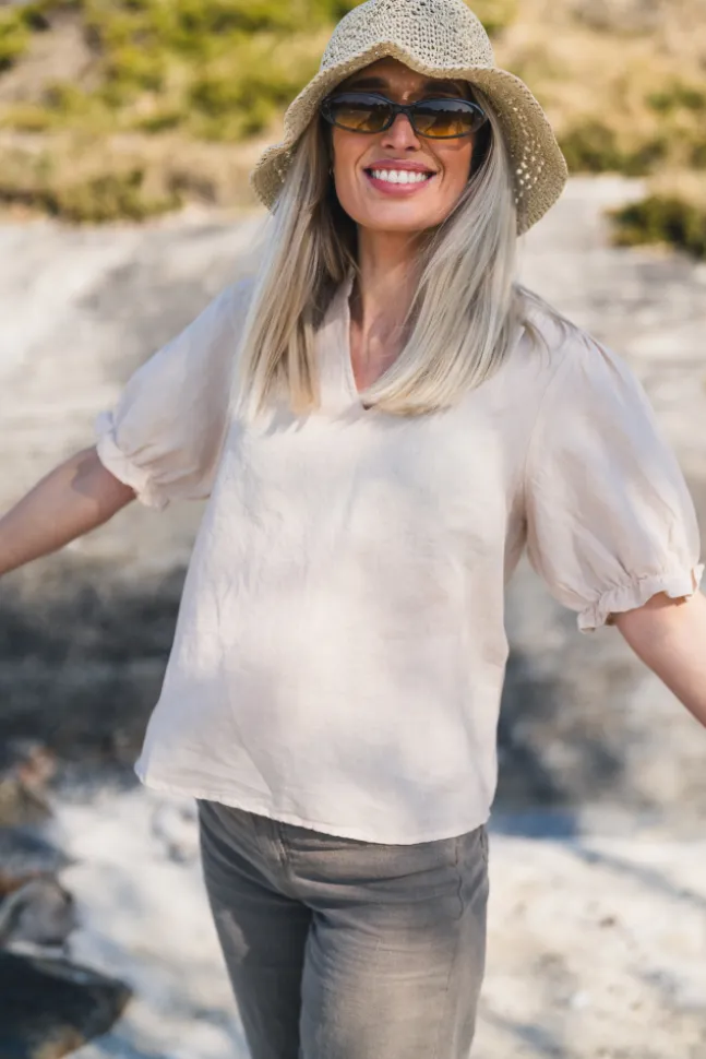 Odesa Linen Blouse Sand