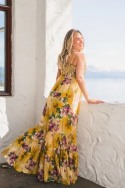 Organza Strap Dress Sunflower