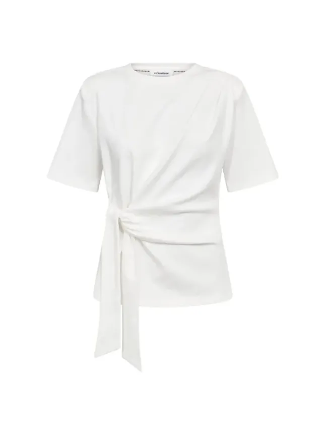 Oriane Pleat Tie Tee White