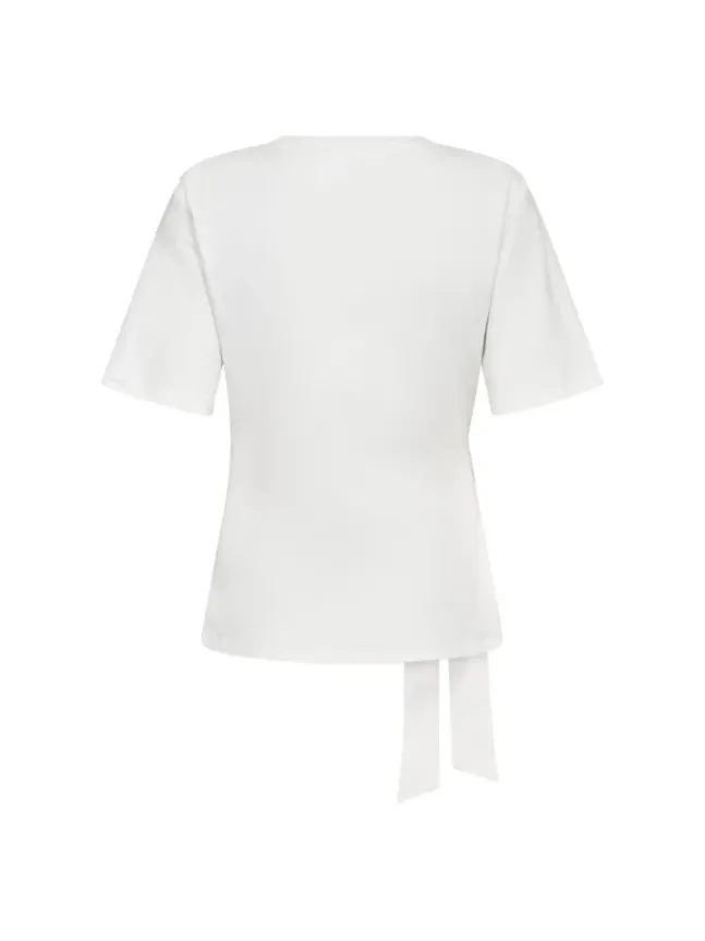 Oriane Pleat Tie Tee White