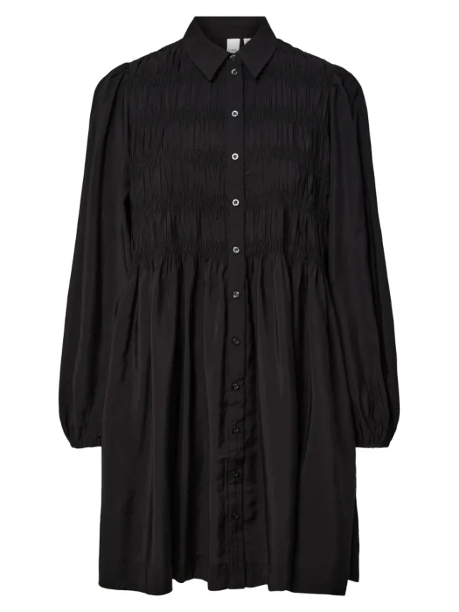 Pala LS Smock Shirt Dress Black