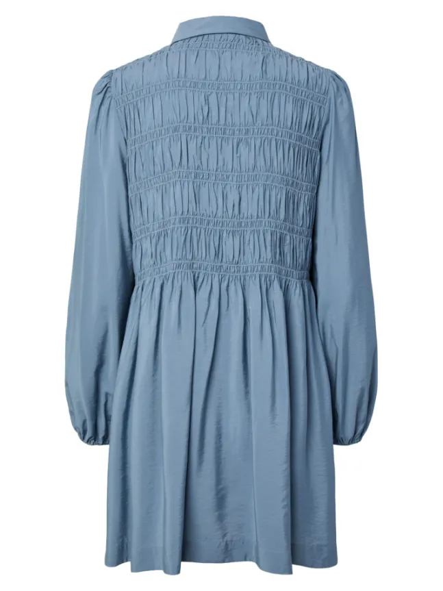 Pala LS Smock Shirt Dress Windward Blue