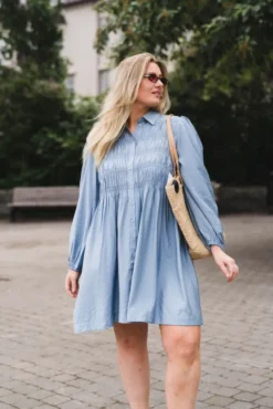 Pala LS Smock Shirt Dress Windward Blue