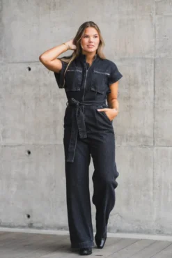 Pancy Zip Jumpsuit Black