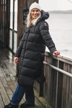 Panda Hooded Down Coat Black