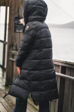 Panda Hooded Down Coat Black