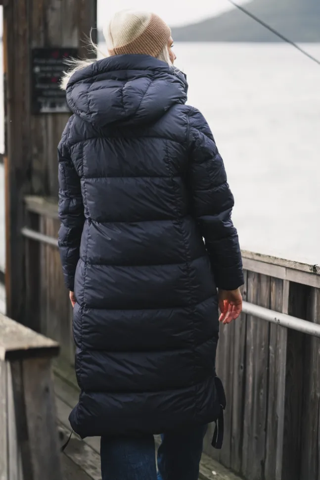 Panda Hooded Down Coat Blue Navy