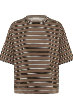 Pannie Oversize T-Shirt Melange Coffee Quartz Melange Stripes
