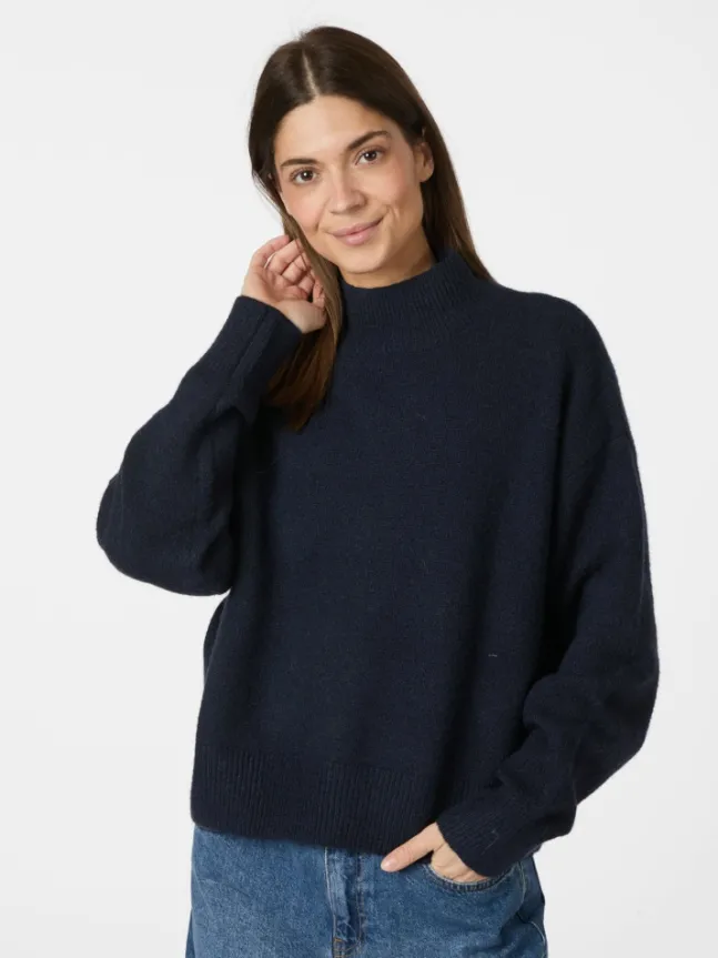 Paulina Knit Blouse Navy