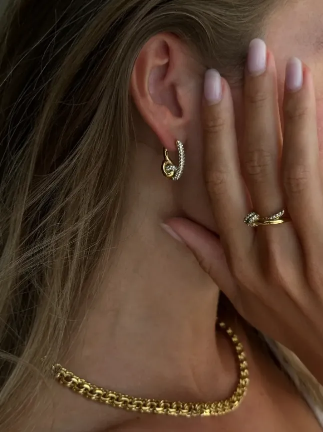 Pavé Knot Earrings