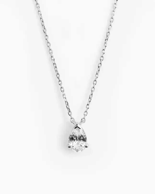 Pear Necklace Silver
