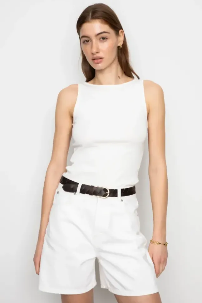 Peggy Rib Boatneck Offwhite
