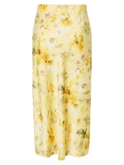 Pella HW Midi Skirt Pale Banana Lemon Print