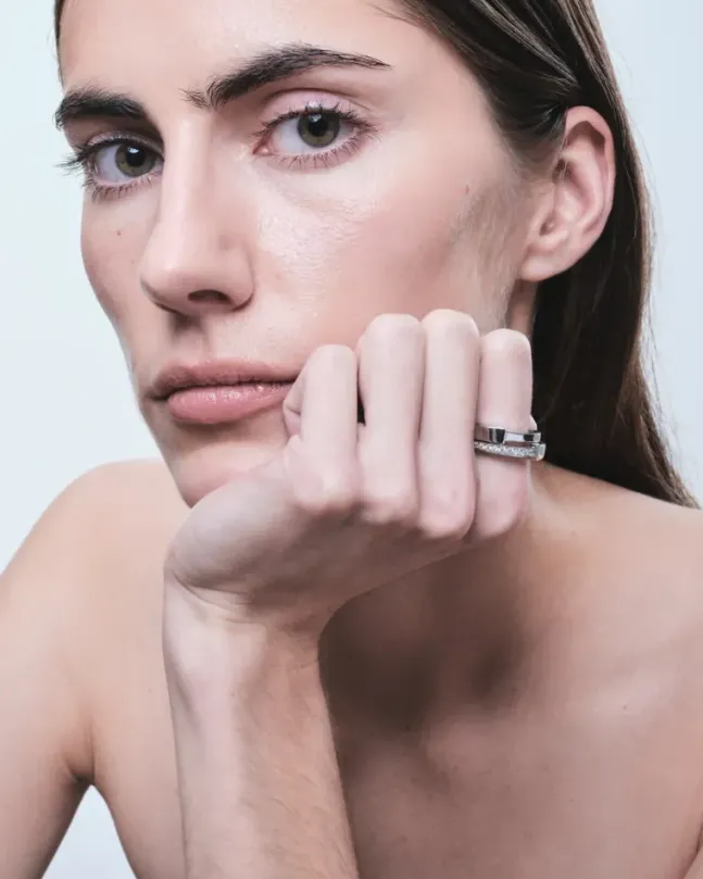 Pendome Introverso Pavé Ring Silver