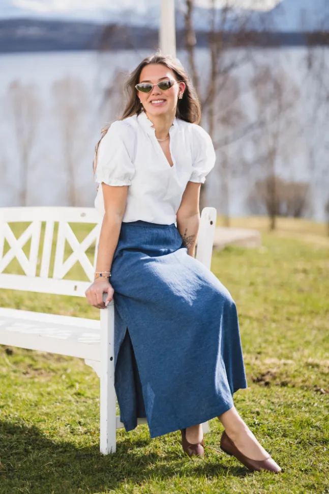 Pennie Ginia HW Skirt V Indigo Melange